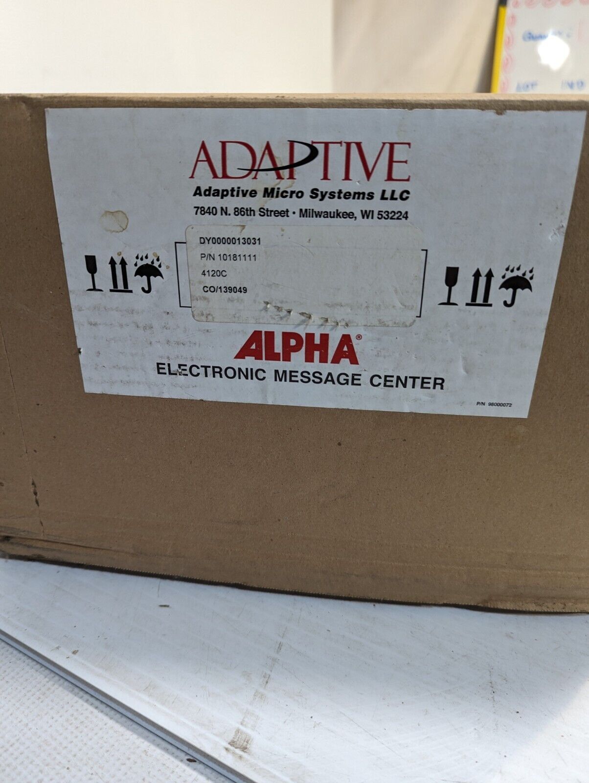 Adaptive 10181111, 4120C Alpha electronic message center display, moving message