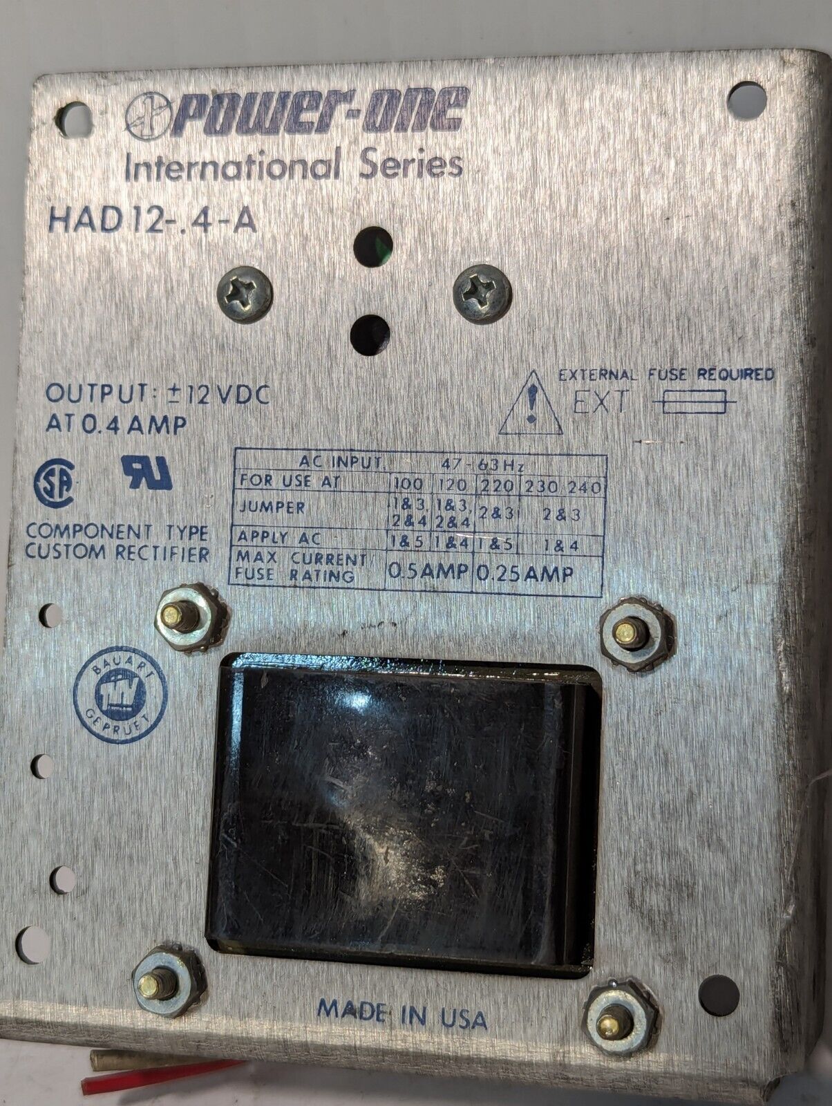 Power-One HAD12-.4-A Power Supply, 12VDC, .4A - Free Shipping