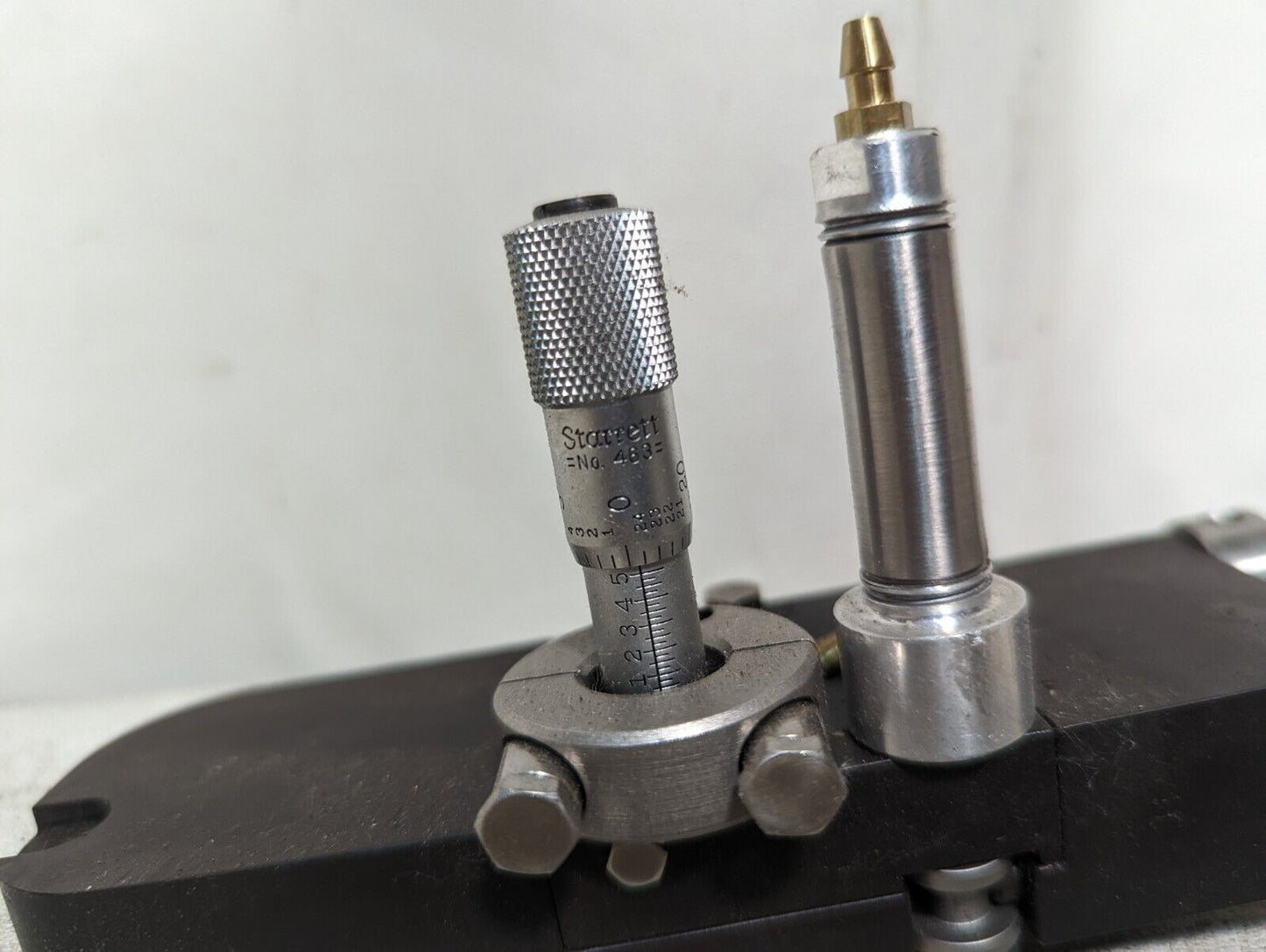 Starrett no. 463 micrometer head on apparatus