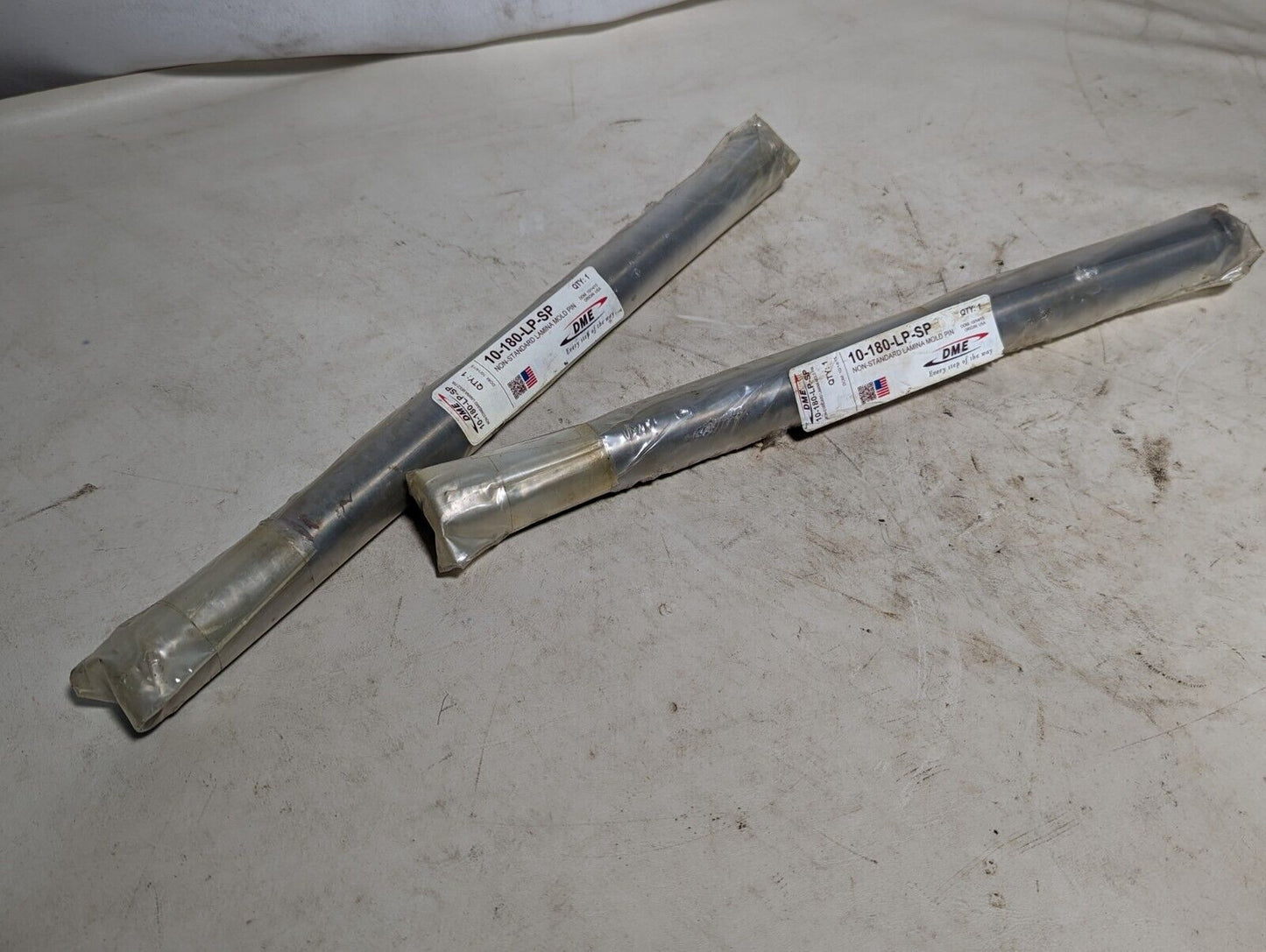 Lot of 2 DME 10-180-LP-SP non-standard lamina mold pins