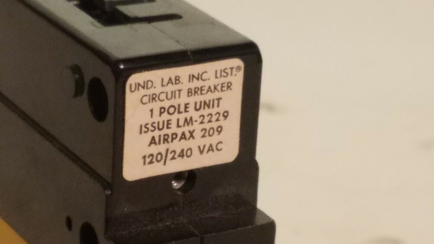 AIRPAX 209-1-1-63F-3-8-50, 50 amp, 120/240VAC, 1 pole circuit breaker