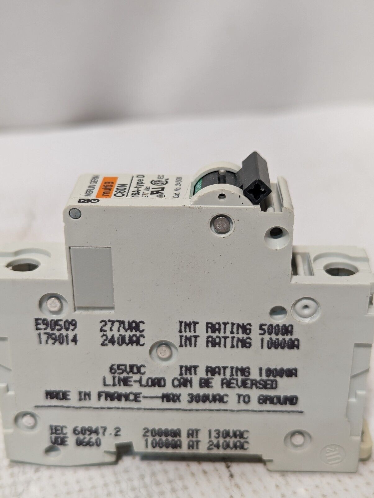 Square D  MG24508 Circuit Breaker, 16A, 277Va-c, Type D, Merlin Gerin