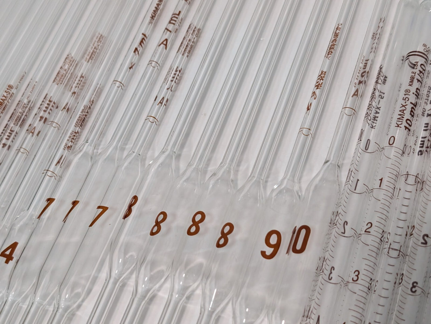 (50) Kimble KIMAX-51 Class Reuseable Volumetric Pipette Pipet, 2mL 4mL 5mL 10mL