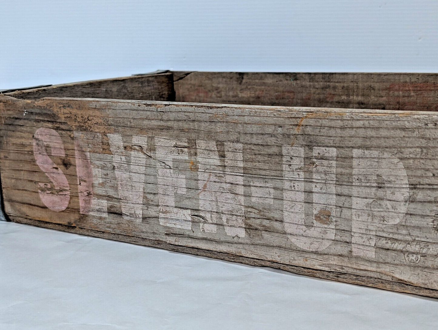 Vintage Antique Seven Up 7-UP Wooden Soda Pop Beverage Crate Box Fresh Up 1950s