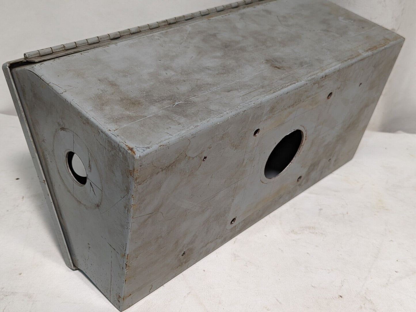 Hoffman C-8C16 industrial control panel enclosure, 10 pushbutton holes