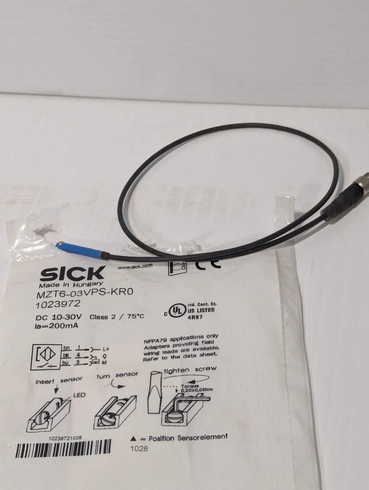 Sick MZT6-03VPS-KR0 Sensors for T-slot Cylinders,10-30vdc, 500mm - Free Shipping