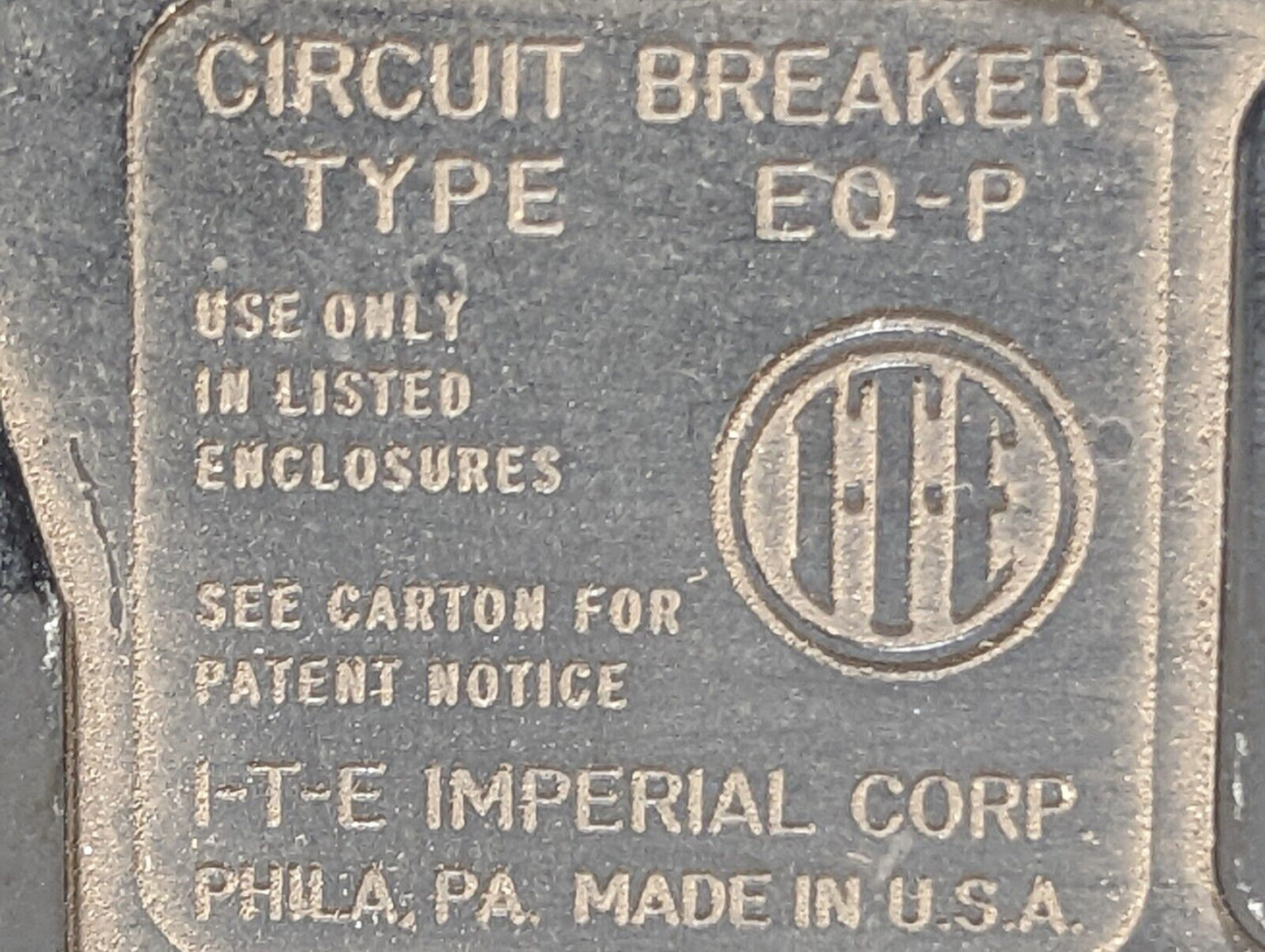 ITE EQ-P3100 circuit breaker, 100A, 240VAC, 3 pole