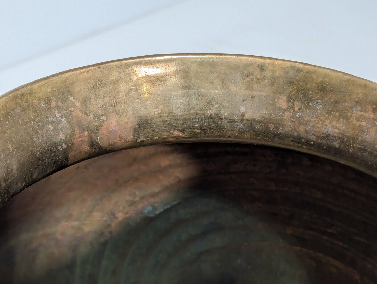 Vintage Hammered & Scuplted Brass Lota Water Pot, Planter- Free Shipping