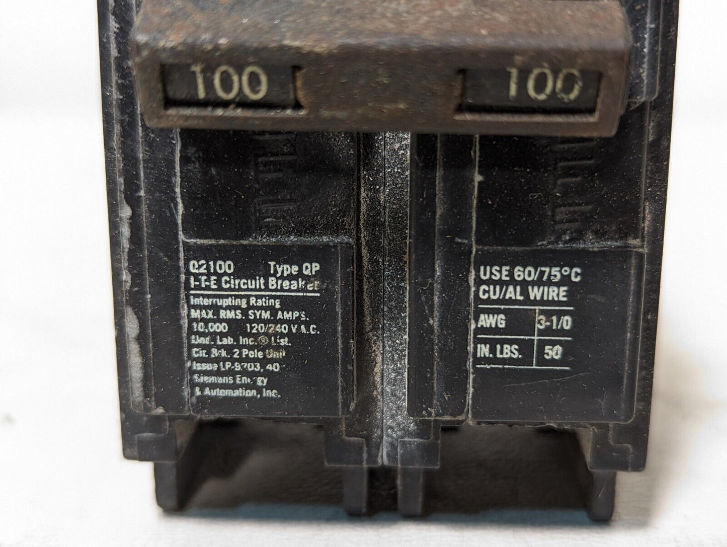 Square D QO250 circuit breaker, 50A, 120/240VAC, 2 poles