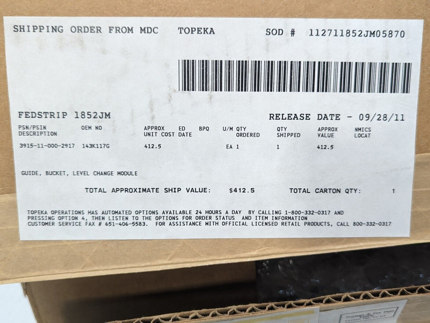3915-11-000-2917 143K117G Bucket Guide Level Change Module - Free Shipping