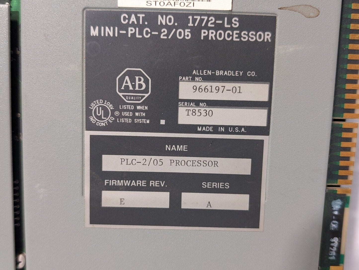 Allen Bradley 1772-LS Series-A Processor Module Mini-PLC-2/05 - Free Shipping