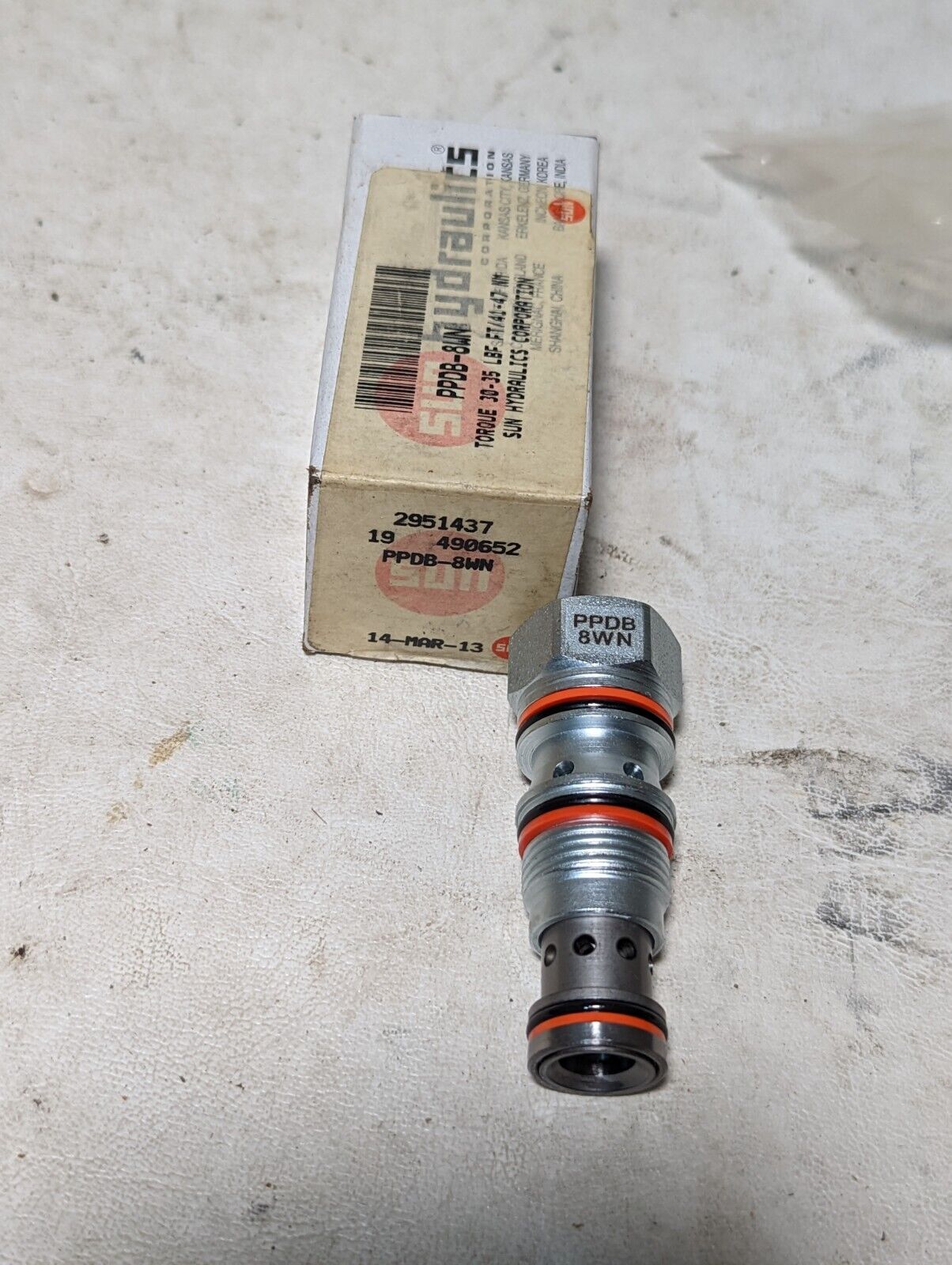 Sun Hydraulics PPDB-8WN pressure reducing cartridge, pilot-operated, main stage