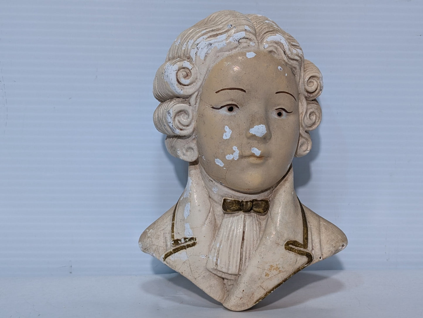 Vintage French King Louis Plaster 3D Bust Wall Plaque