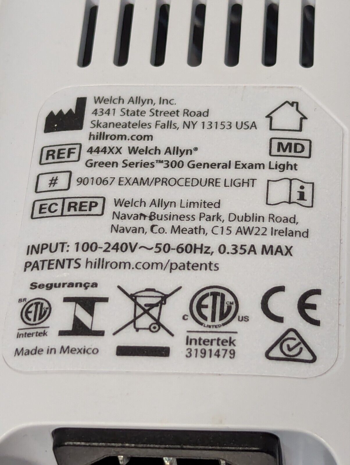 Welch Allyn Green Series GS 300 General Exam Light, No Stand+Adaptor-Free Ship