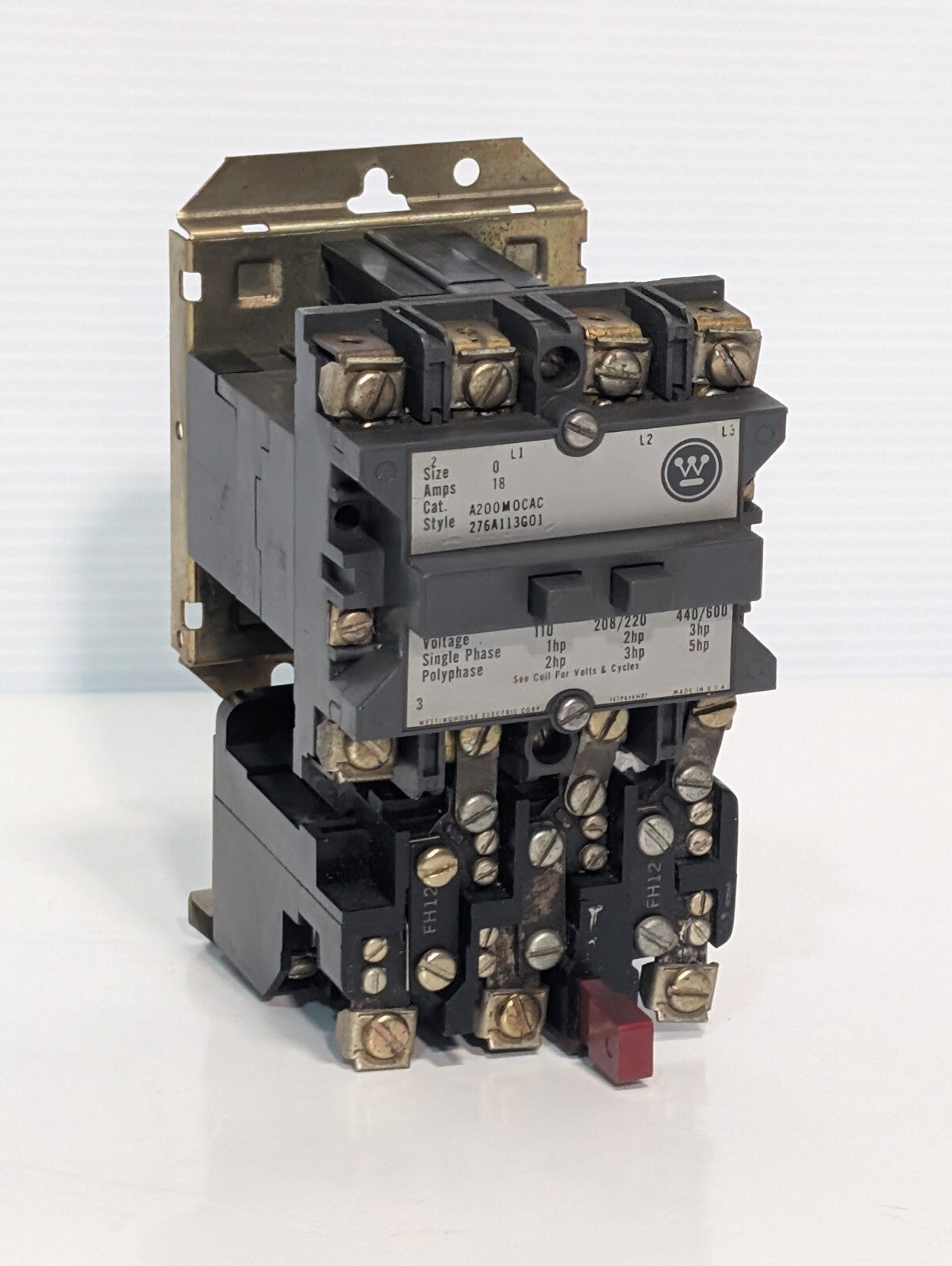 Westinghouse A200M0CAC Motor Starter, NEMA Size 0, Single or Polyphase, 3-Pole