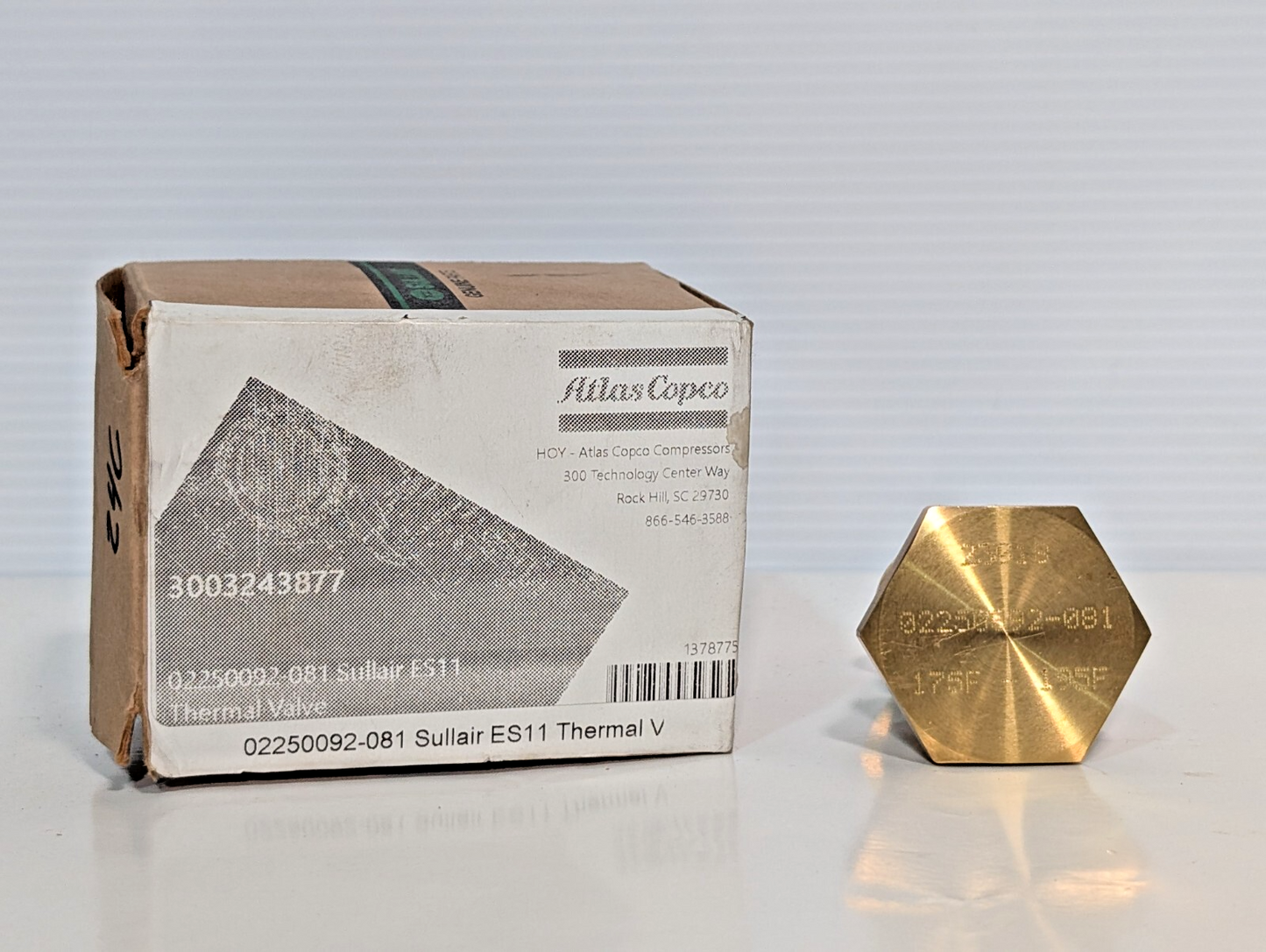 Sullair 02250092-081 ES11 Thermal Valve 175°F-195°F Compressor Component Part