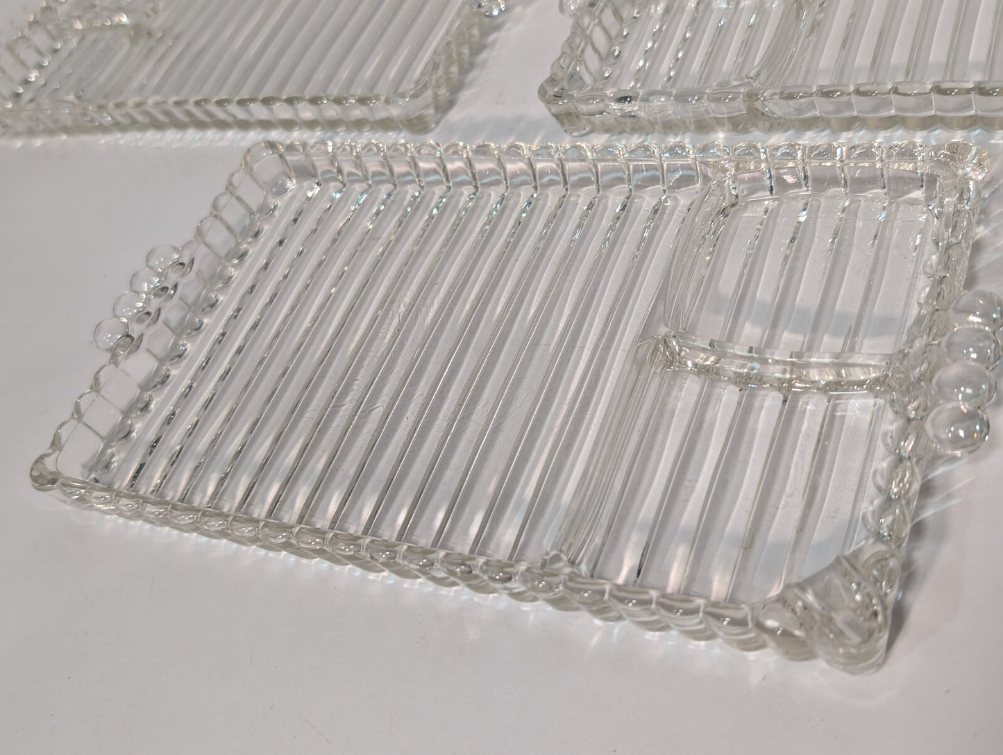 Vintage Mid Century Hazel Glass Atlas Party, TV, Snack, Smoke Rolling, Ash Tray