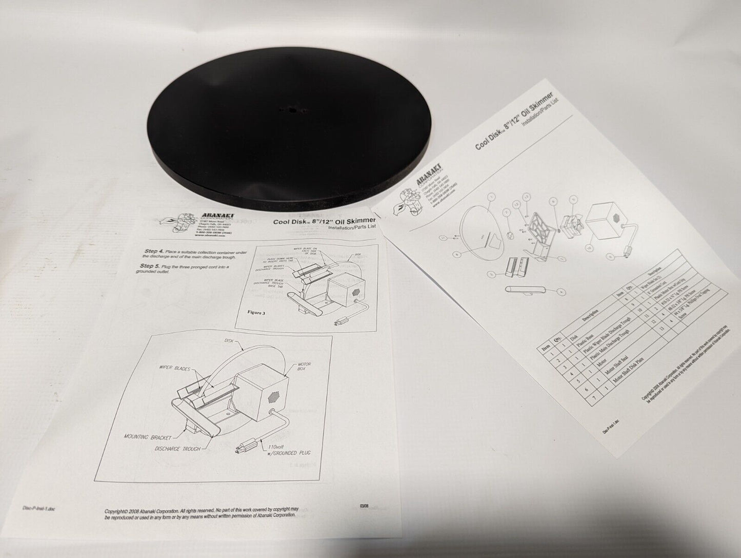 Abanaki WCD-12 Cool Disk 12-inch diameter disk For Oil Skimmer