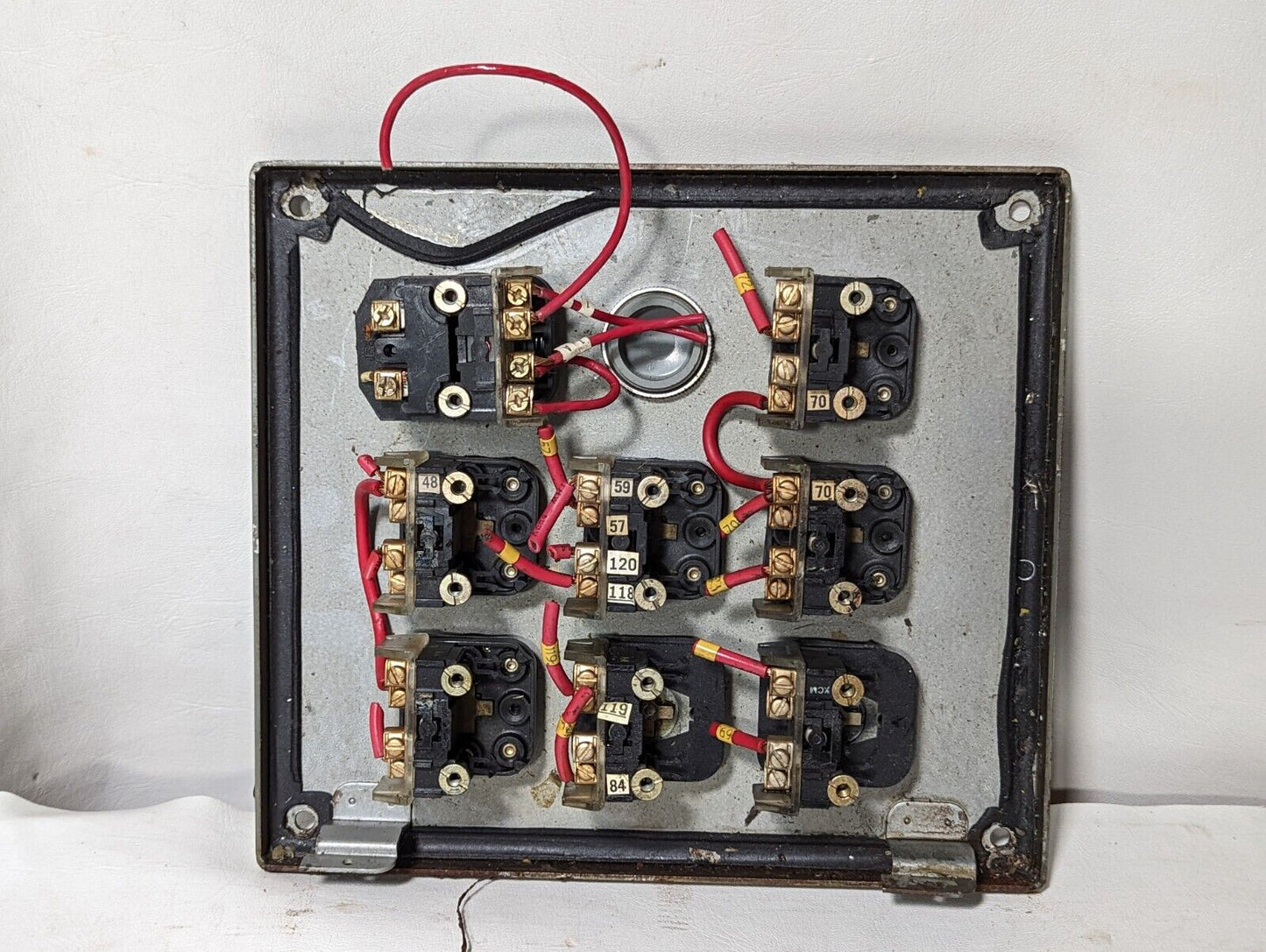 9 button pushbutton panel, Allen-Bradley pushbuttons x8, no back