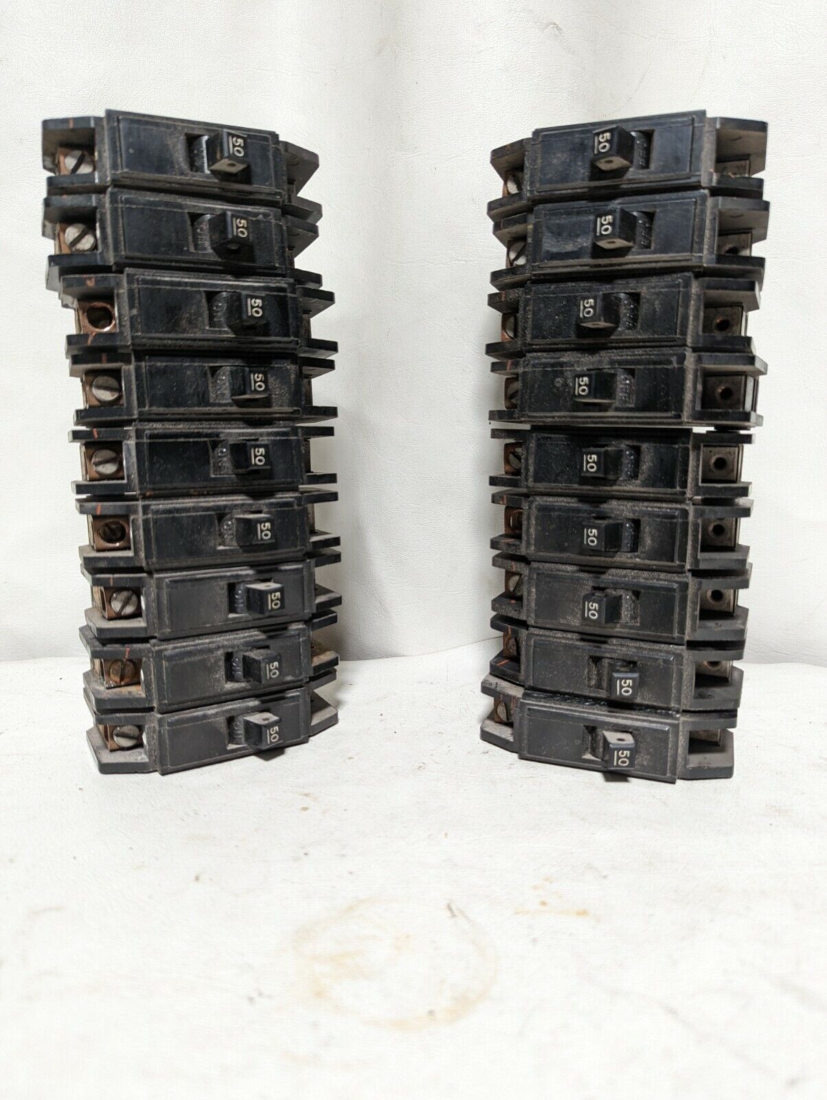 Lot of 6 Westinghouse QCL1050 circuit breakers, 50A, 1P, 120/240VAC, 1419816
