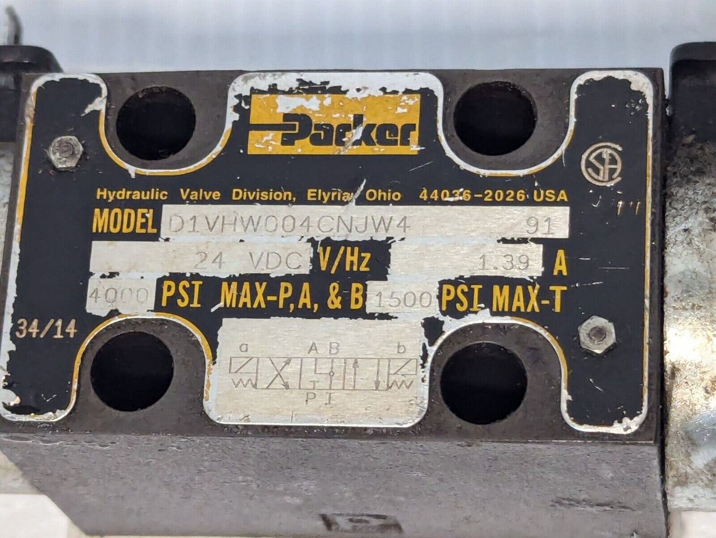 Parker D1VW004CNJW/2NMV3 Hydraulic Directional Control Valve - Free Shipping