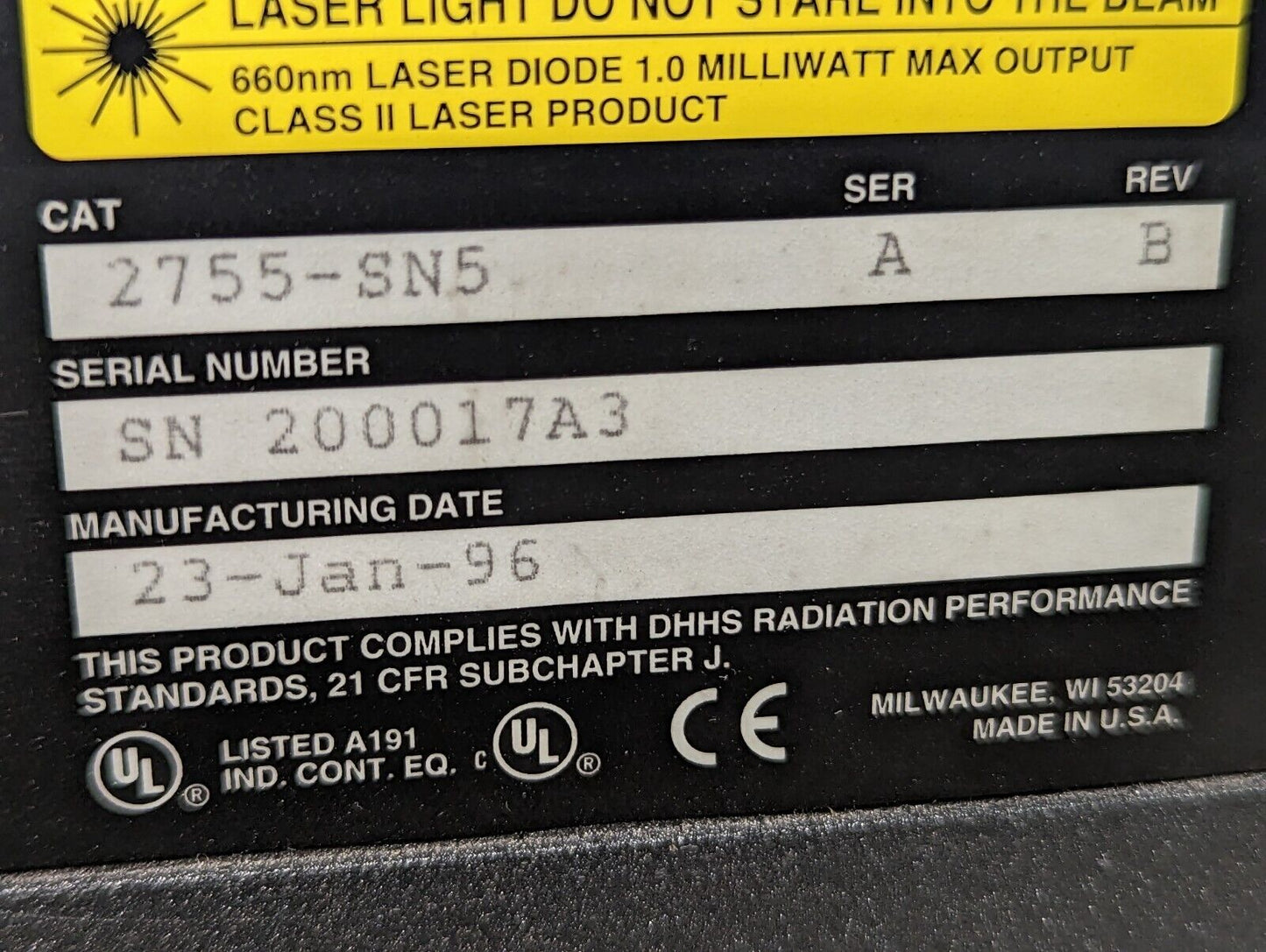 Accu-Sort 2755-SN5 Adaptascan bar code accessory, 500 scans/sec