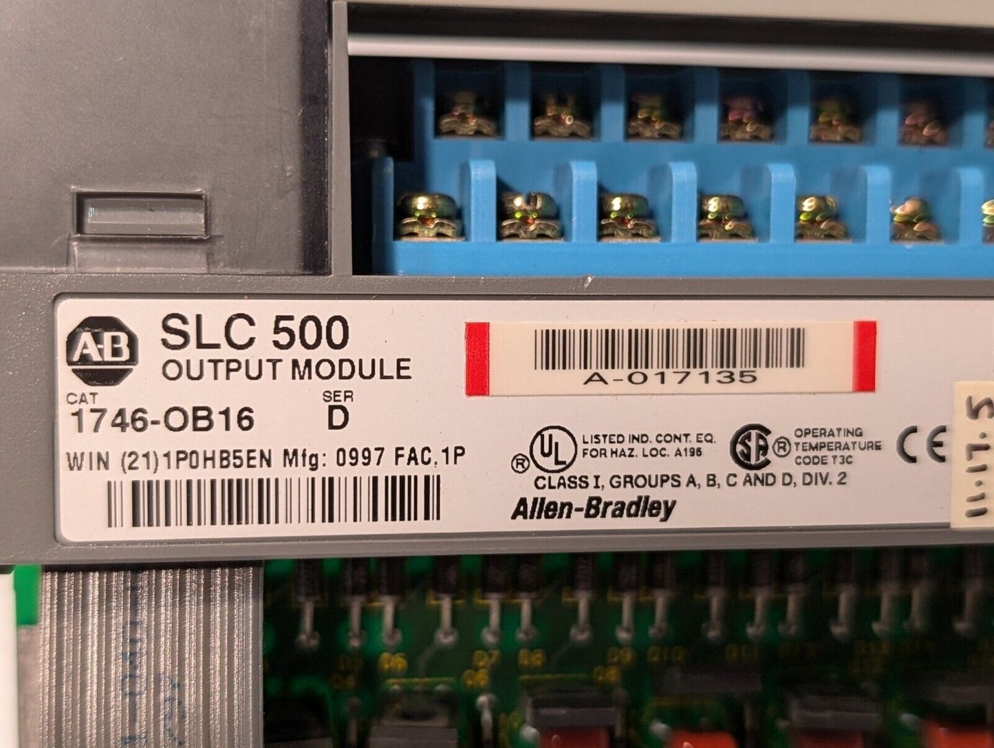 Allen Bradley 1746-OB16 SLC 500 Output Module Memory Ethernet - Free Shipping