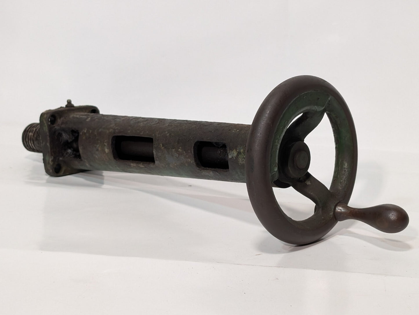 Vintage Industrial Adjustable Dial Wheel with Hand Crank Handle