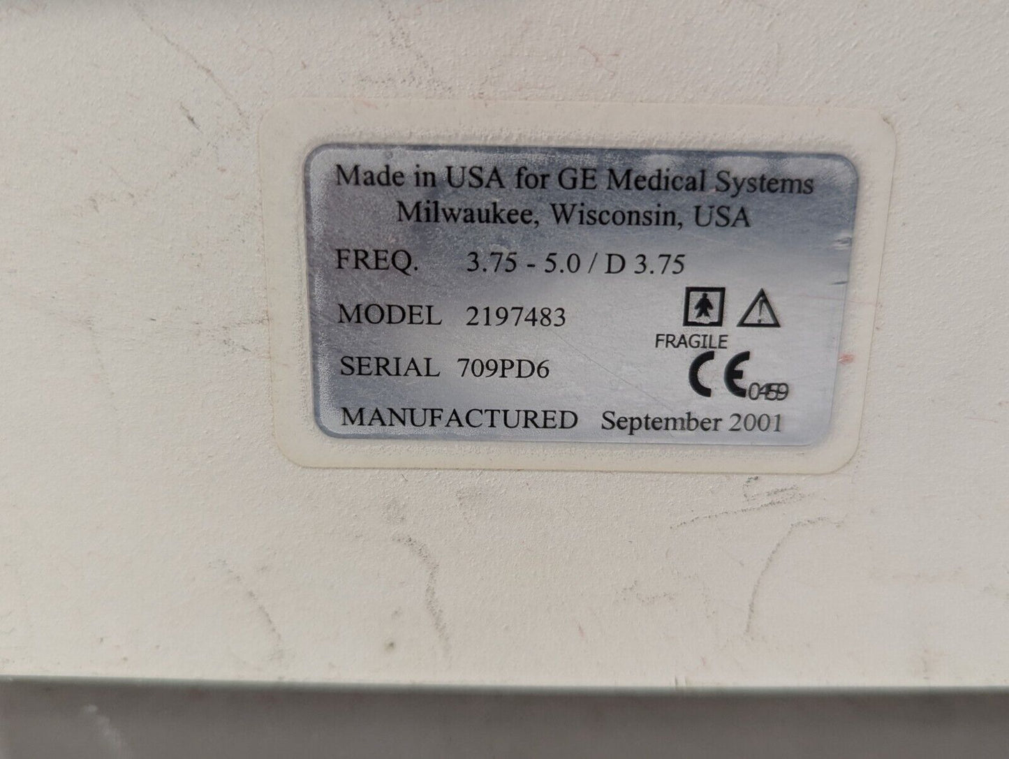 GE Medical Systems 548C Convex Array Ultrasound Transducer Probe - Free Shipping