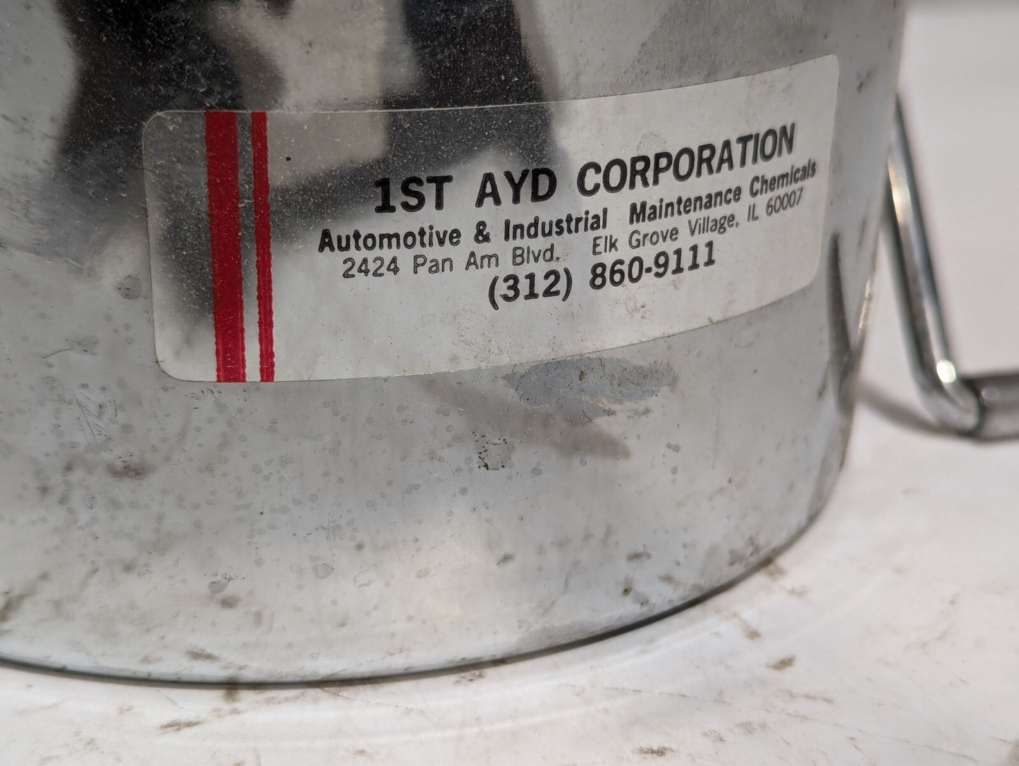 1st Ayd manual dispenser with 4-in-deep, 6-in-diameter hopper, hole 1/4 inch dia
