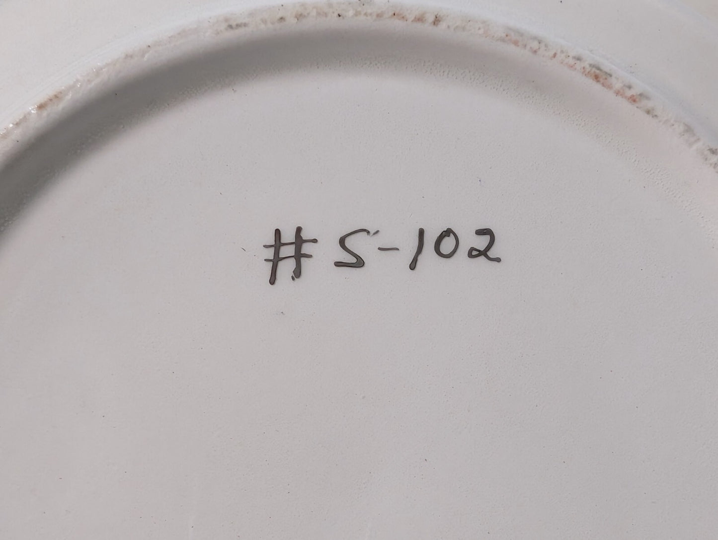 Vintage Porcelain Green + White with Floral Bouquet Serving Bowl 9 1/2" Diameter