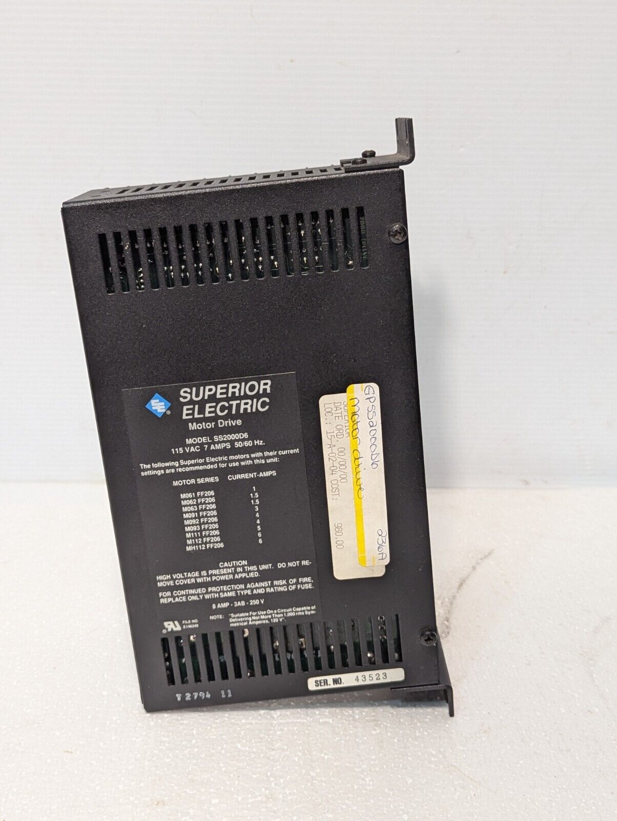 Superior Electric SS2000D6 Slo-Syn 2000 Motor Drive -  Free Shipping + Returns