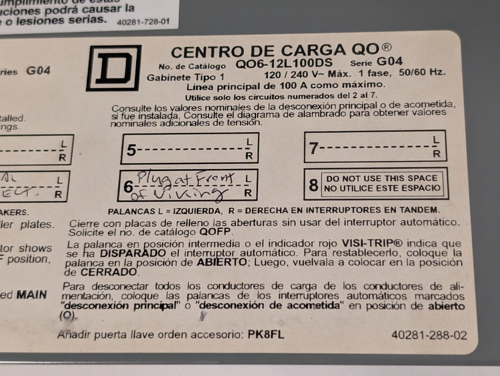 Square D QO6-12L100DS QO Load Center Breaker Box 100A 6 Slots/Circuits