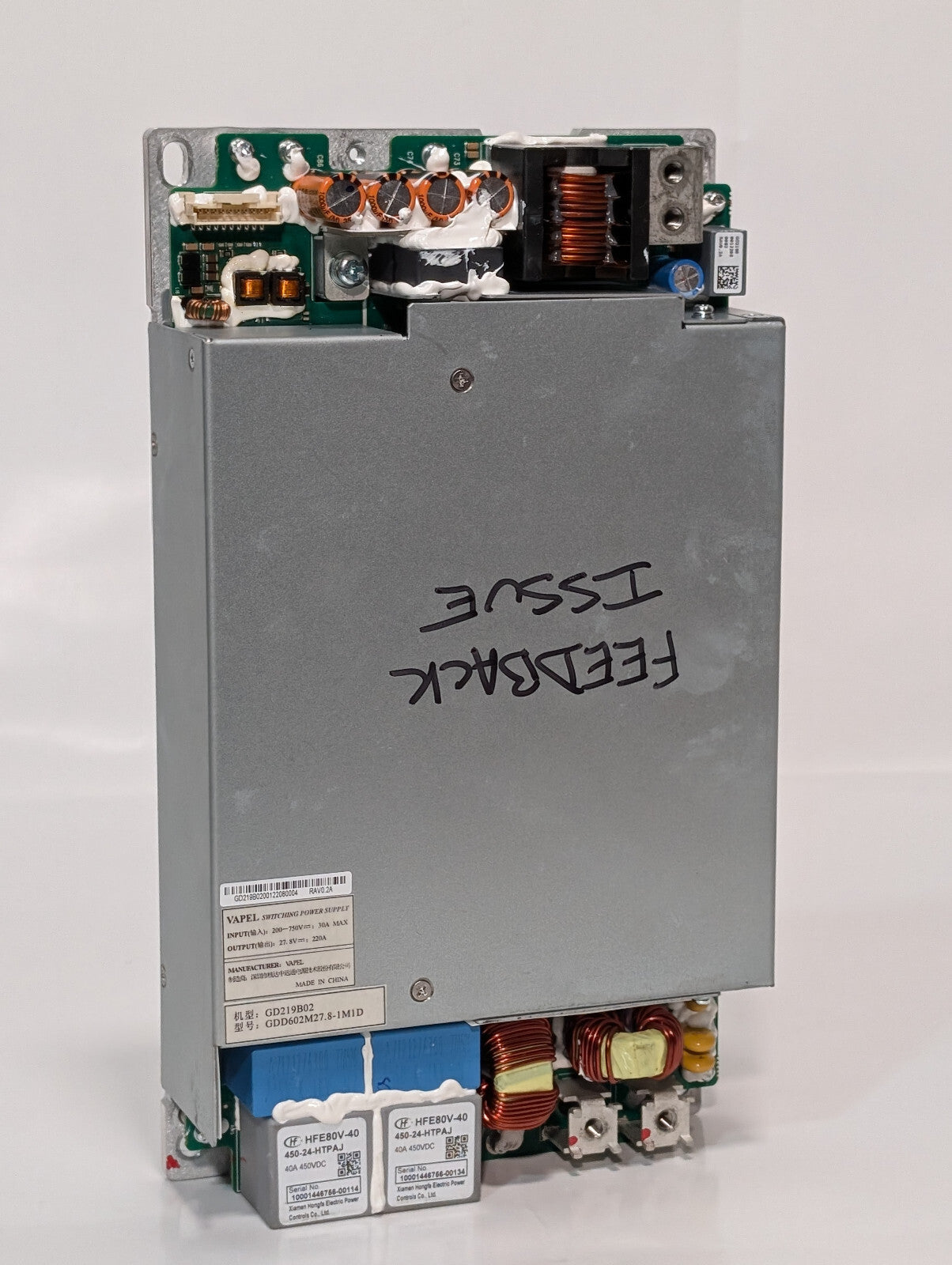 Vapel GD219B82 Switching Power Supply Assy, HFE80V-40 Relays -Parts orRepair-