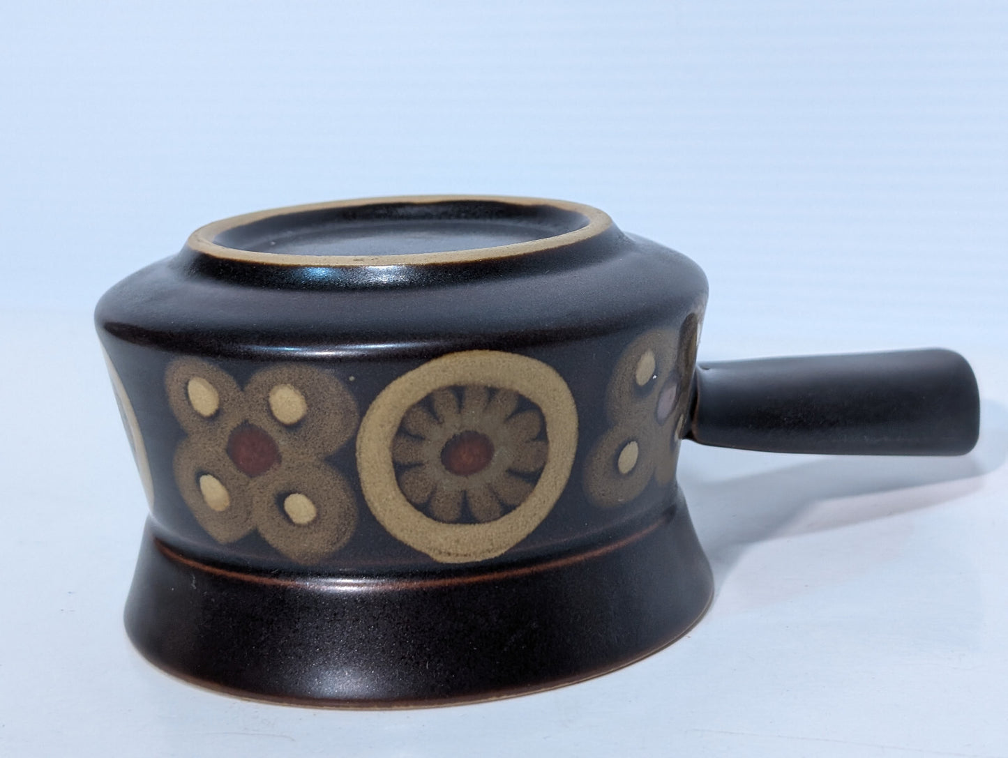 Vintage 60s Denby Arabesque Stonewear Cheese Pot Sauce Gravy Boat Tea Crock Dish
