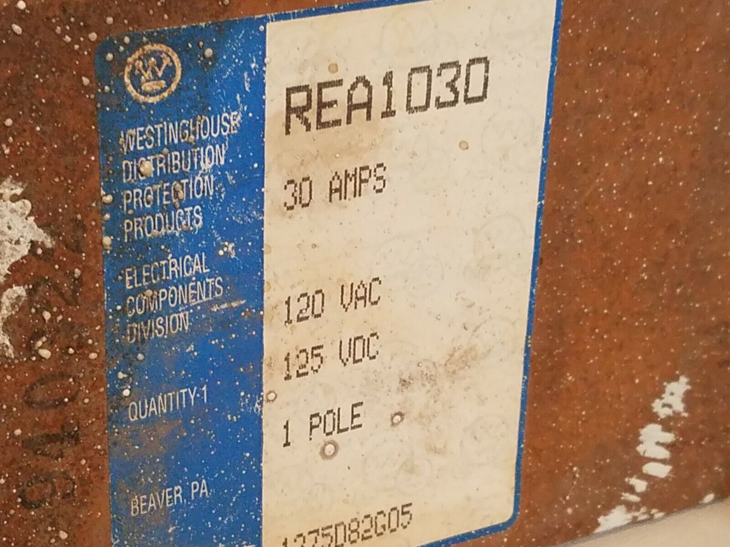 Westinghouse REA1030 Circuit Breaker 30A 120VAC, 125VDC 1 Pole