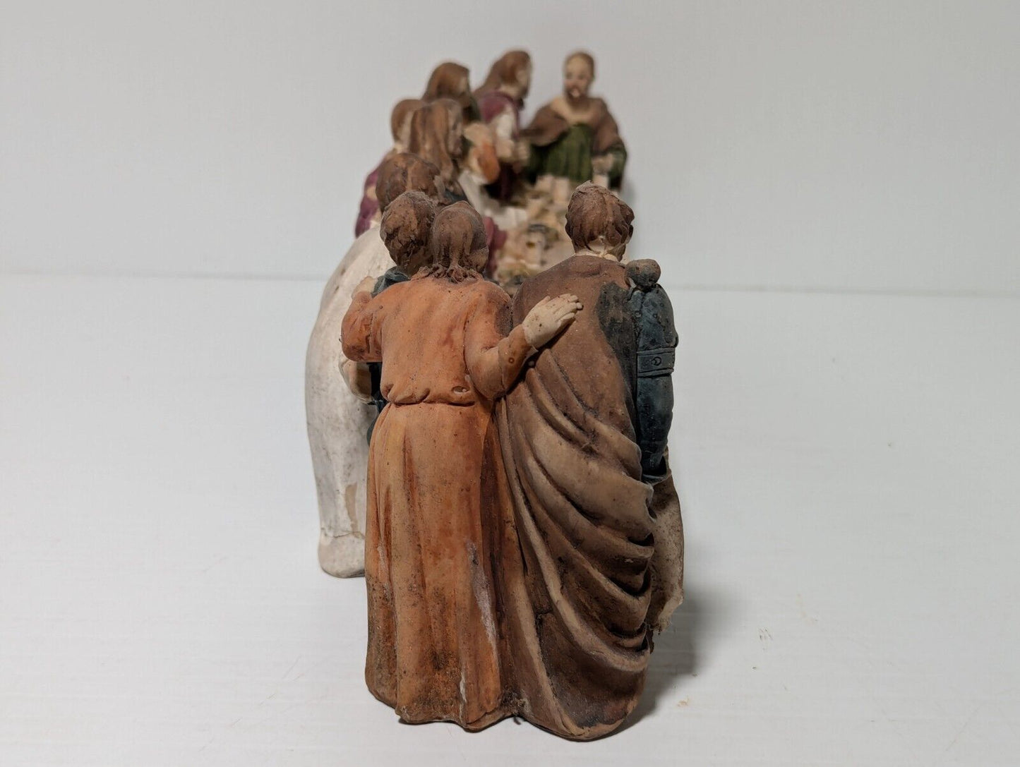 The Last Supper Jesus & Disciples Sculpture Christian Decor 14.5" L, 5" H, 4" W