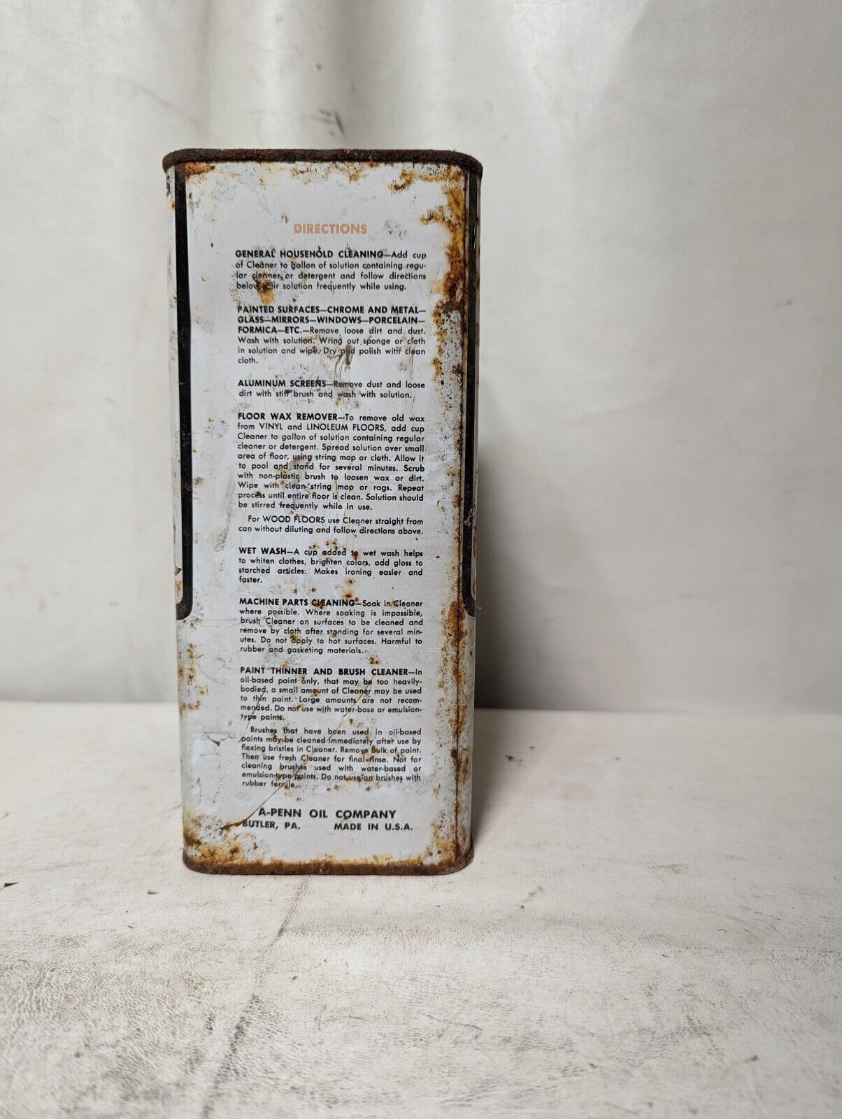 A Penn French dry cleaner vintage one gallon can