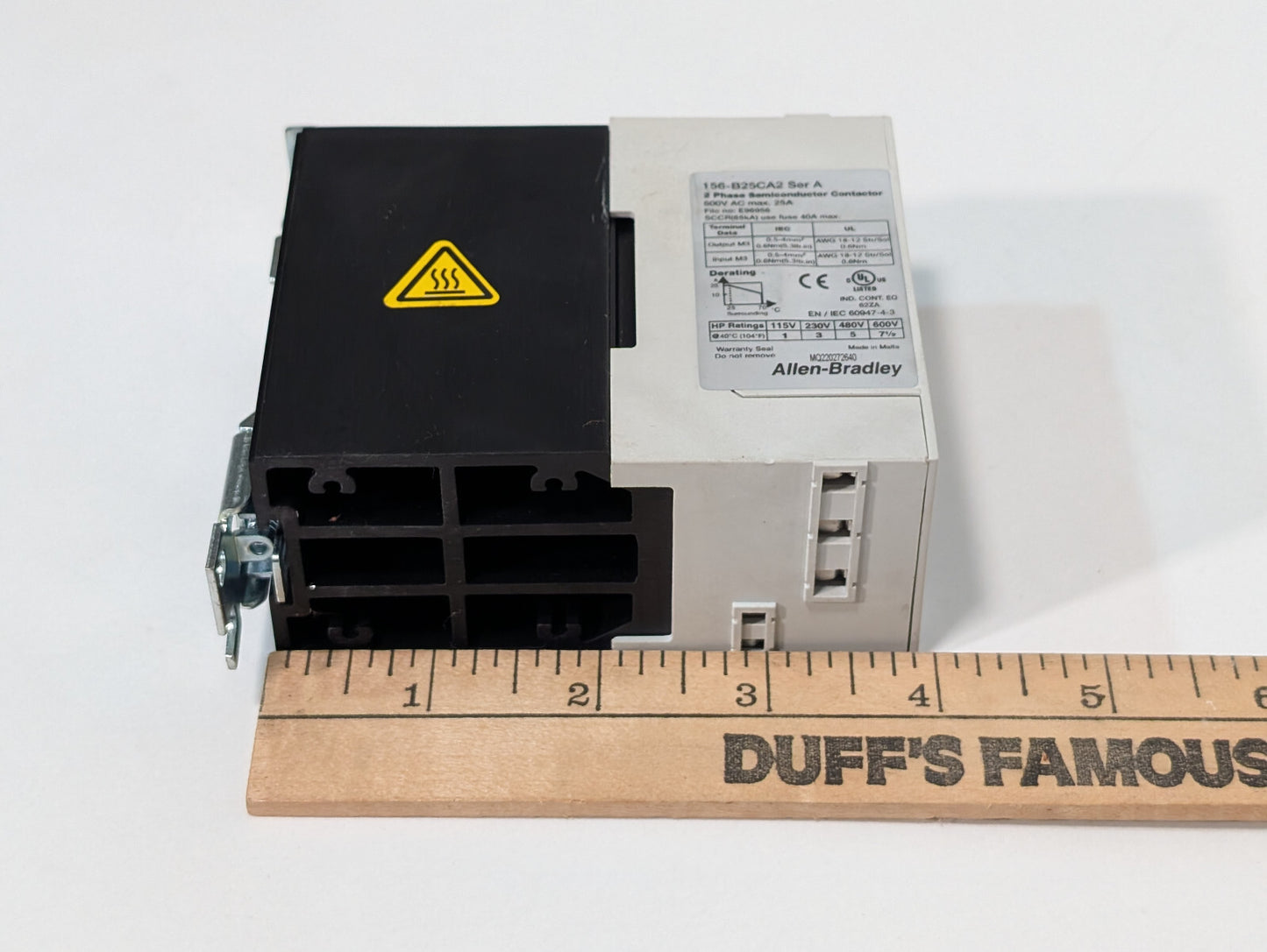 Allen Bradley 156-B25CA2 Ser A 2-Phase Semiconductor Contactor 600VAC 25A
