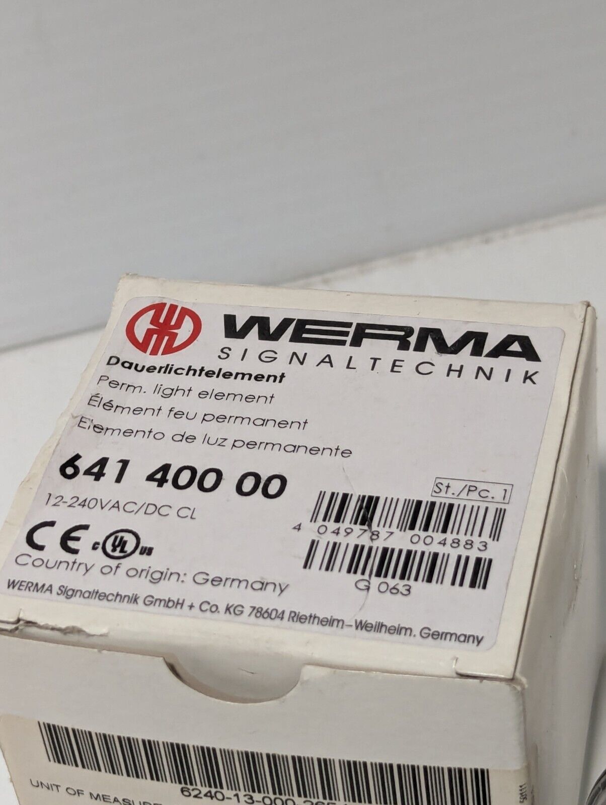 Werma 641 100 00 Incandescent Red Signal Tower Light - Free Shipping