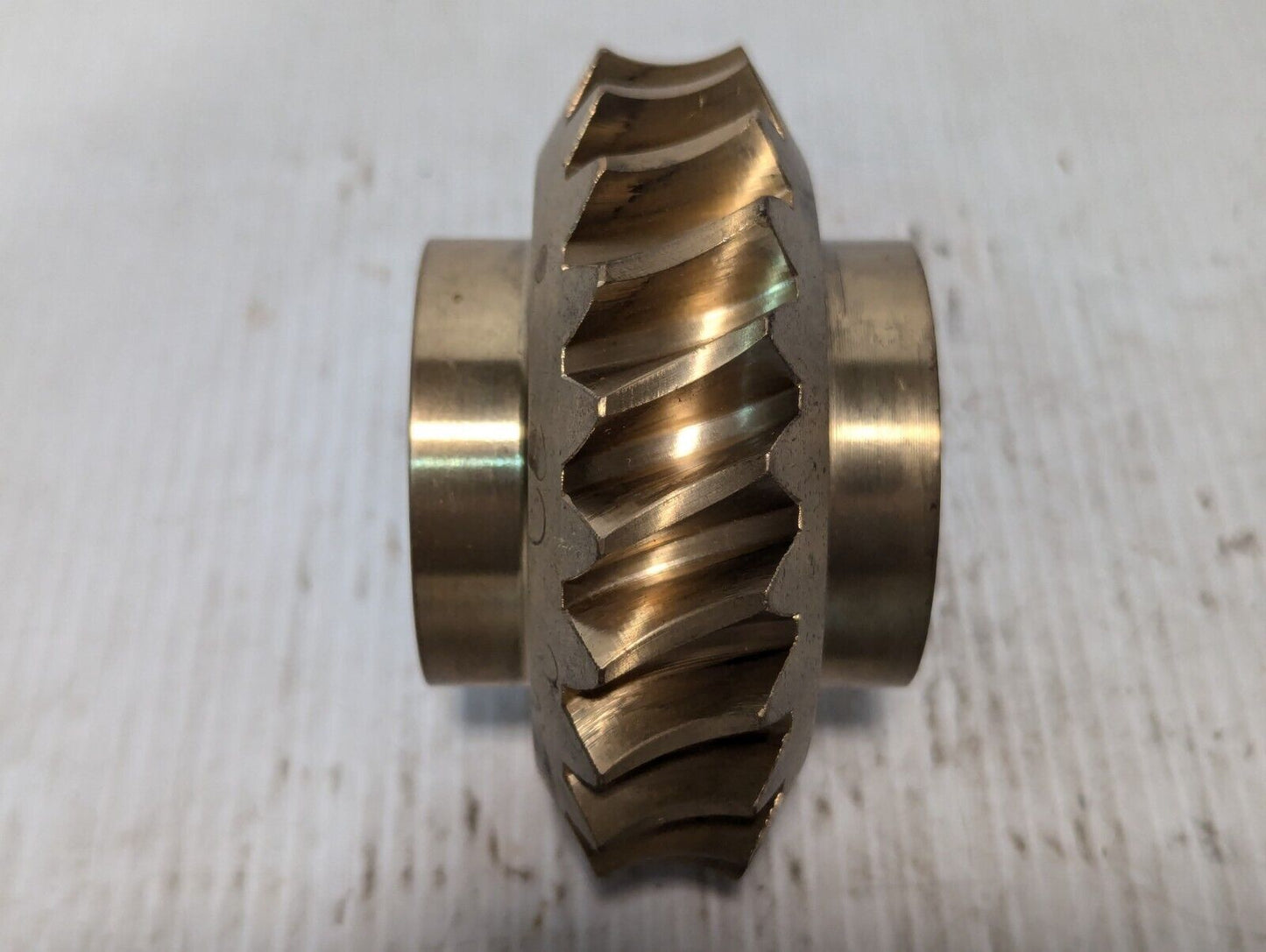 23 Tooth Brass Worm Gear 4" Dia 1 3/8" Notched Bore 2 1/2" H