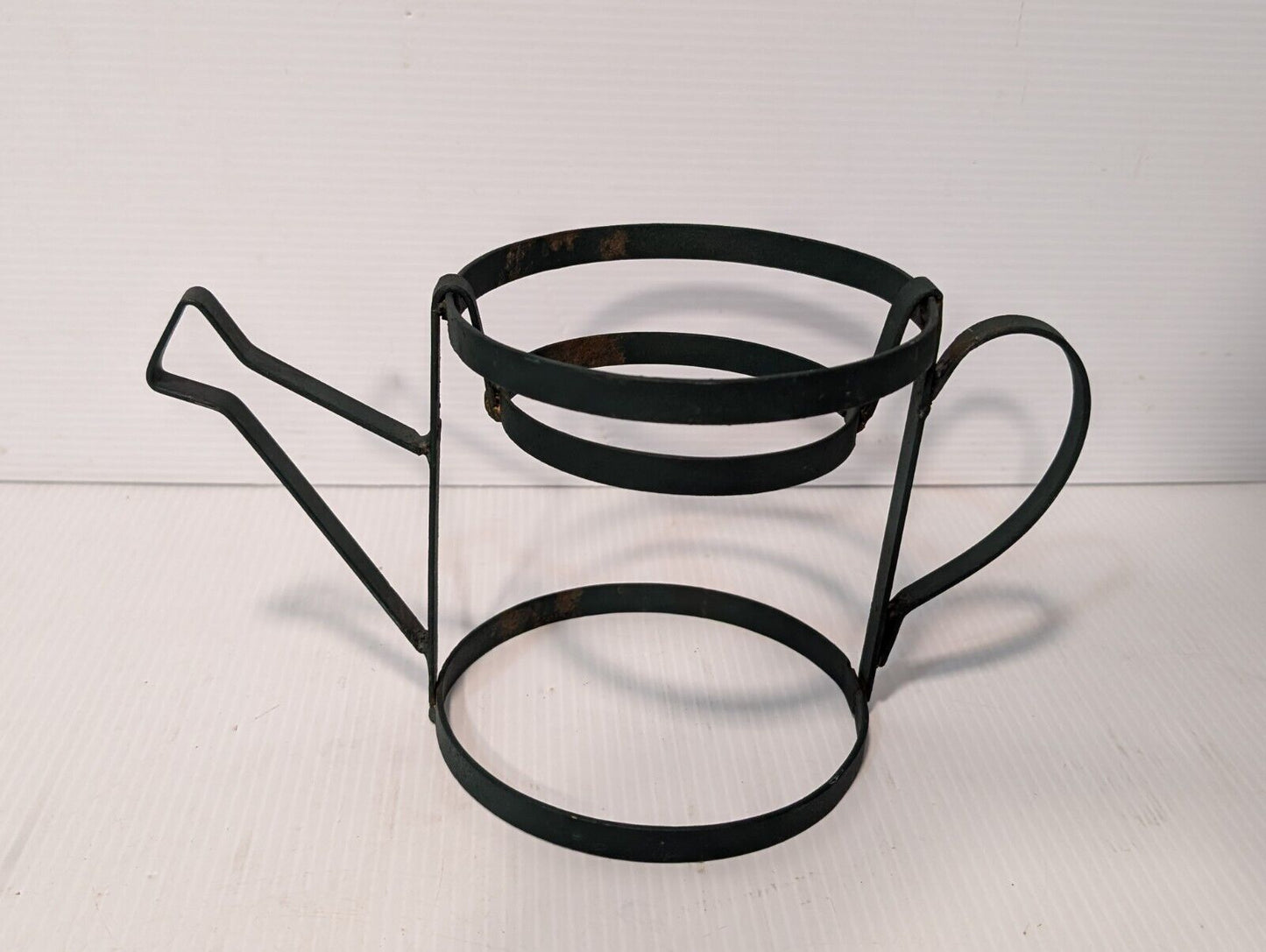 Vintage Wrought Iron Watering Can Planter/ Plant Holder 6 x 11" - Free Shipping