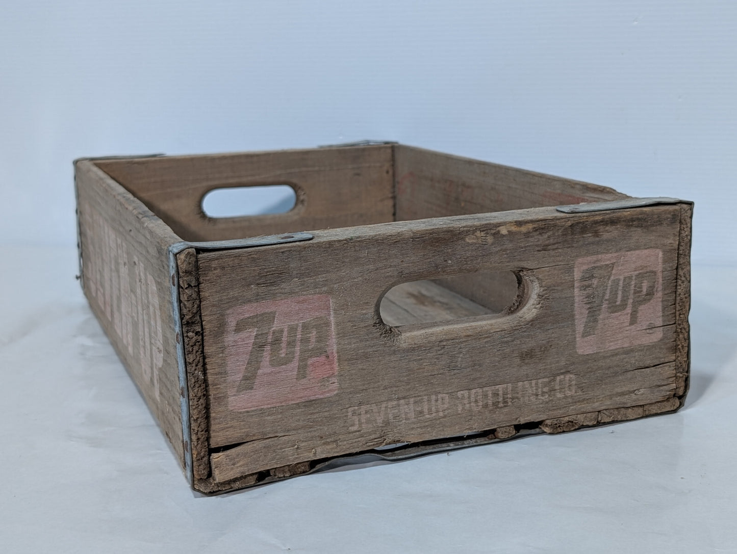 Vintage Antique Seven Up 7-UP Wooden Soda Pop Beverage Crate Box Fresh Up 1950s