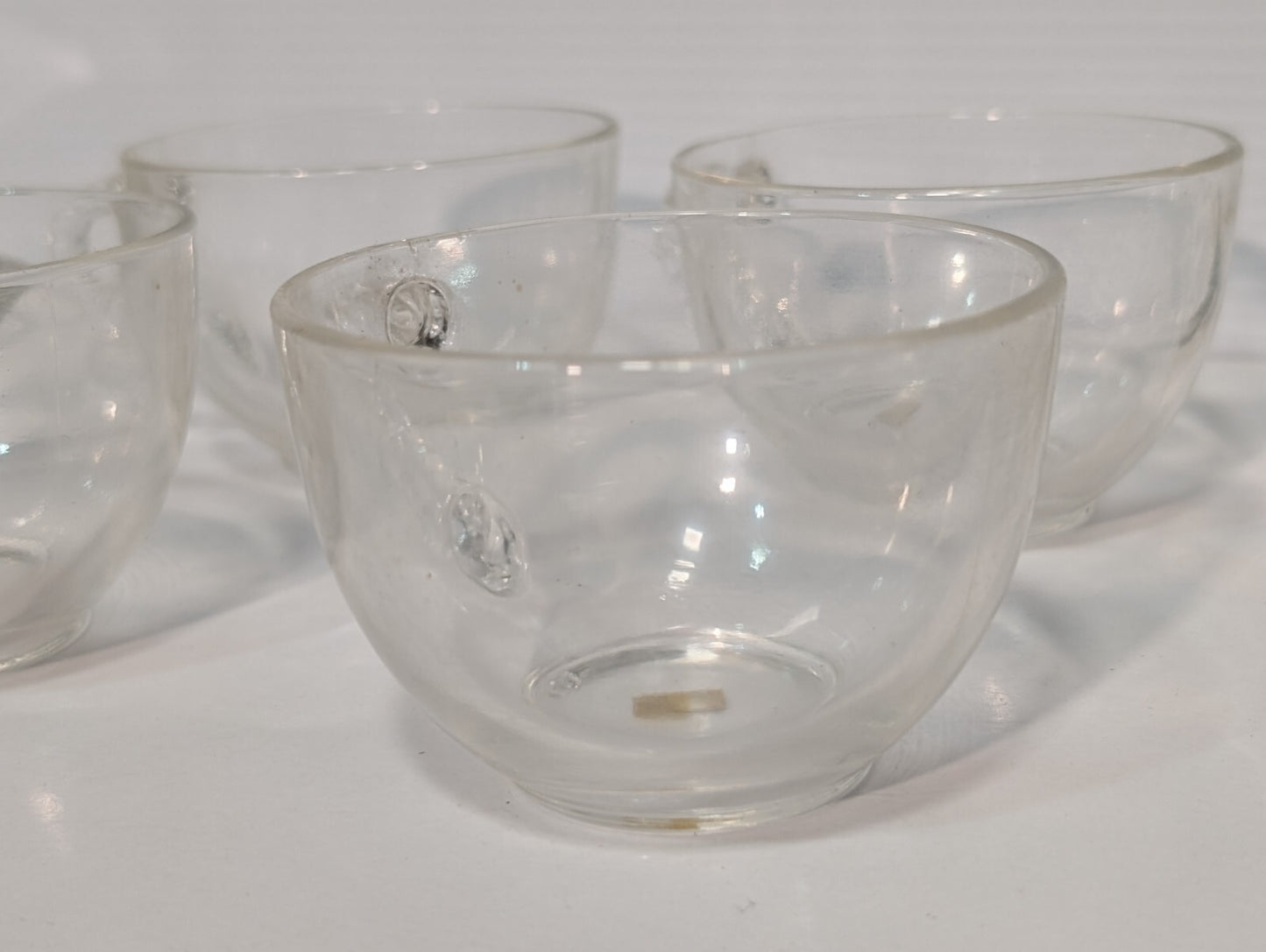 Vintage Federal Glass Homestead 8-Piece (4 Plates + 4 Cups) Glass Snack Set