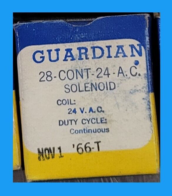 Guardian Electric 28-CONT-24-A.C. Solenoid, 24vac, Duty Cycle: Continuous