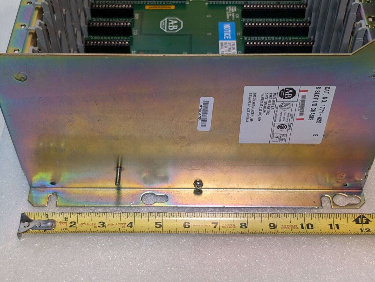 Allen Bradley 1771-A2B PLC 8 Slot I/O Chassis, Series B - Free Shipping