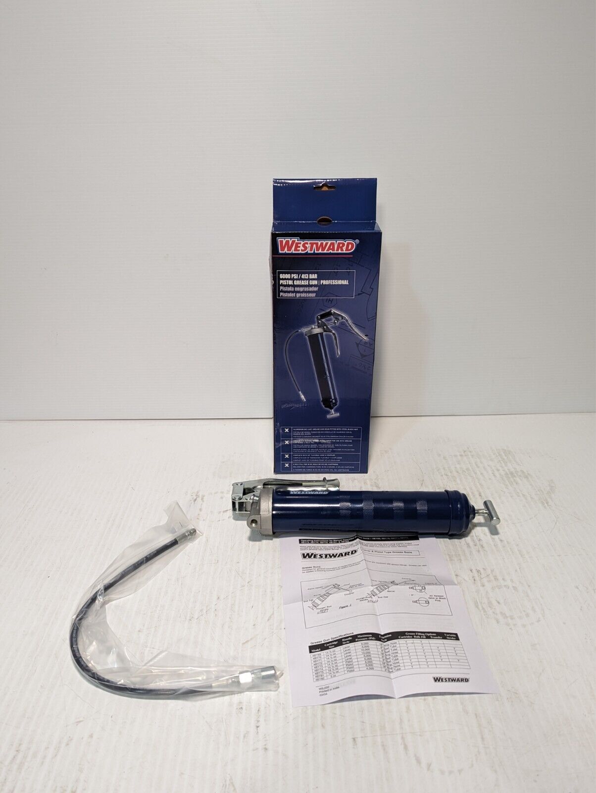NEW Westward 4BY81 Pistol Grease Gun, 6000PSI - Free Shipping