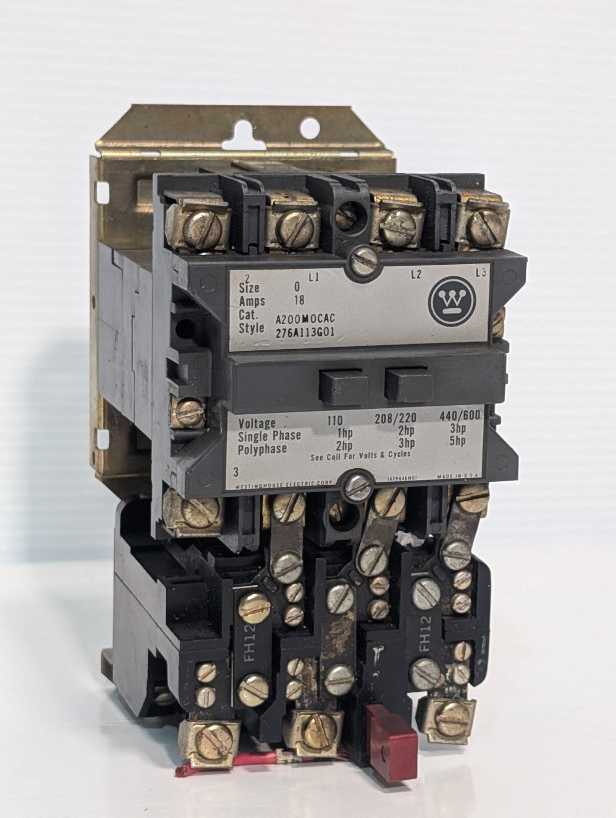 Westinghouse A200M0CAC Motor Starter, NEMA Size 0, Single or Polyphase, 3-Pole