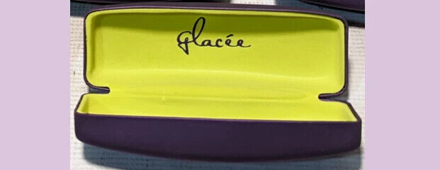 Lot of 10 Stylish Clamshell Glasses Cases - Purple with Bright Lime Green Lining