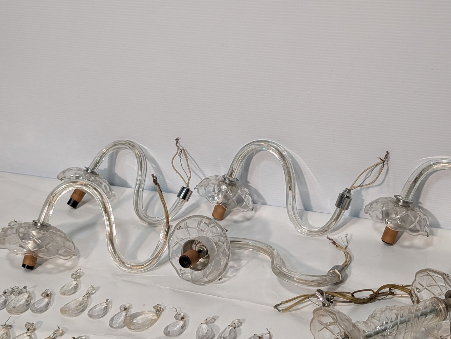 Vintage Crystal Chandelier, Disassembled
